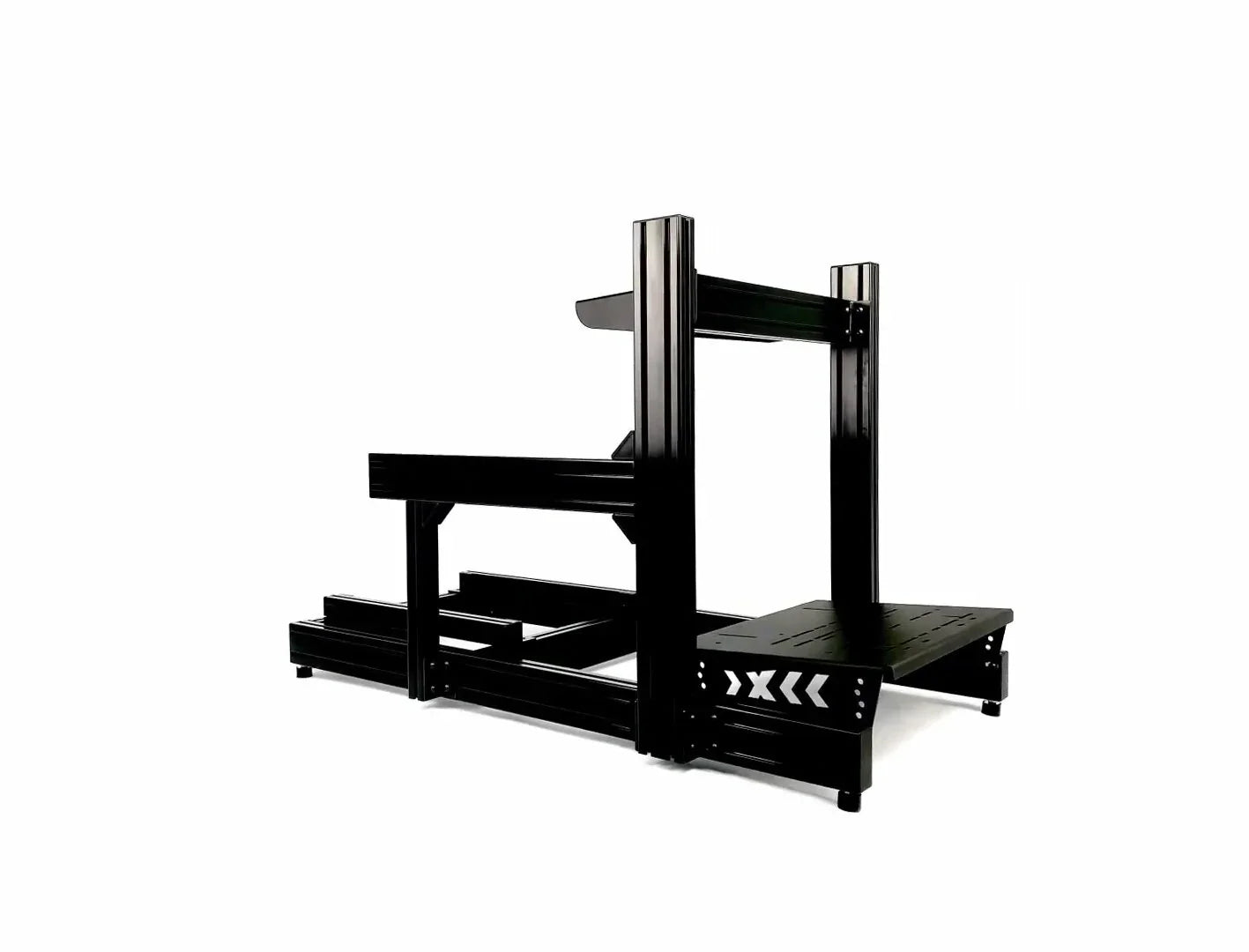 SimXPro X80 GT simracing cockpit med racingstol, rat- og pedalopsætning, perfekt til racingentusiaster.