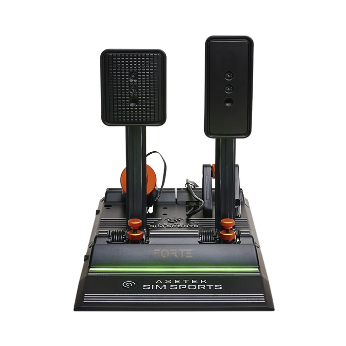 Asetek Racing Forte Pedal Set – frontvisning bremse og gas | MySimShop