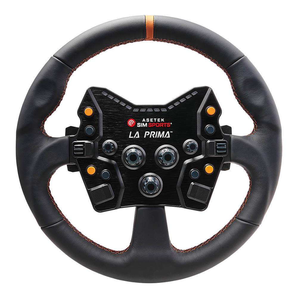 Asetek Racing La Prima Button Box B/G med runde knapper og sort design, til racing- og simuleringssetup.