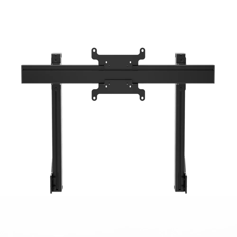 Straight-on view of the SIMGASM Apex single monitor stand with centered VESA 75/200 bracket