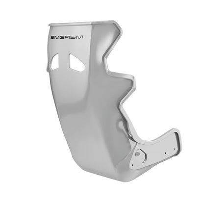 Rear three-quarter view showing white side trim on the white-shell SIMGASM Atlas GT seat