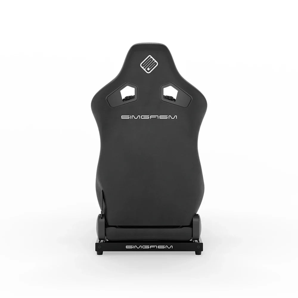 SIMGASM Hobby cockpit i sort med Core Recline-sæde, set bagfra