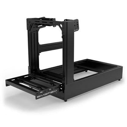 SIMGASM Pro cockpit i sort med Side Mount, set skråt forfra