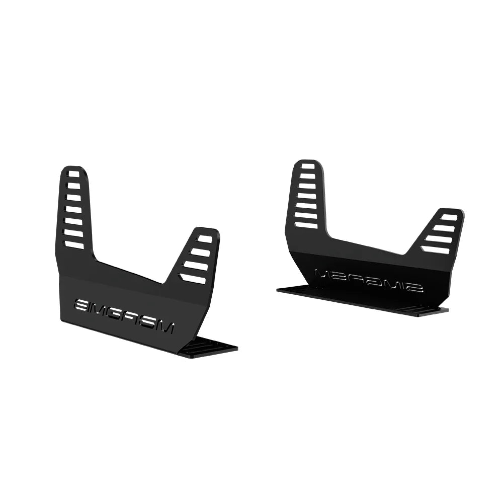 Front-left view of the paired black SIMGASM seat brackets with adjustment slots