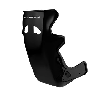 Rear three-quarter view showing the outer profile of the black-shell SIMGASM Atlas GT seat