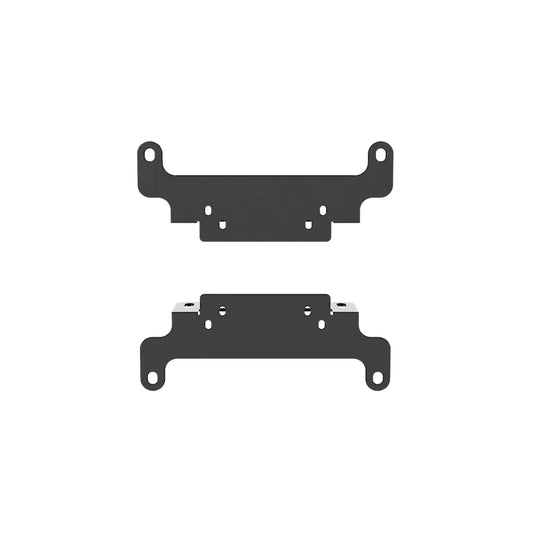 Front view of the two-piece black SIMGASM VESA bracket set for 75, 100 and 200 mm mounting patterns